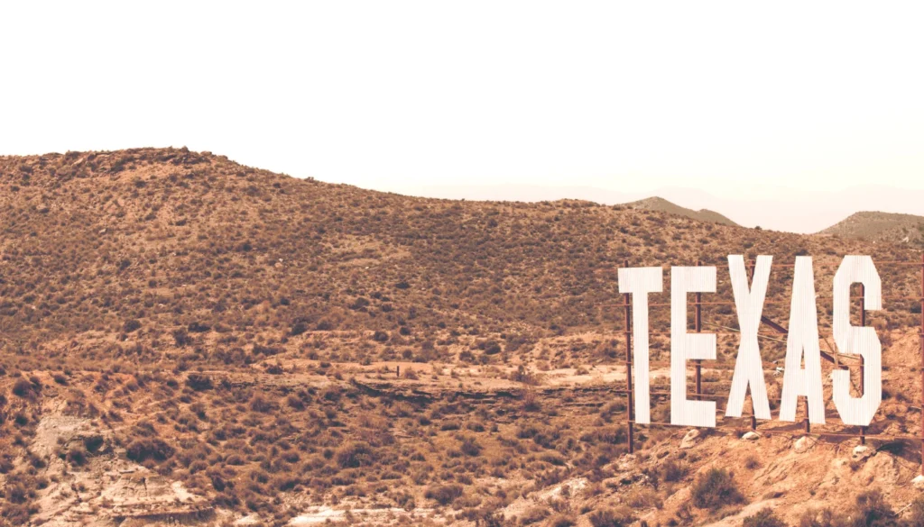 texas white sign in desert