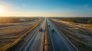 Infrastructure development like new highways increasing nearby land values.