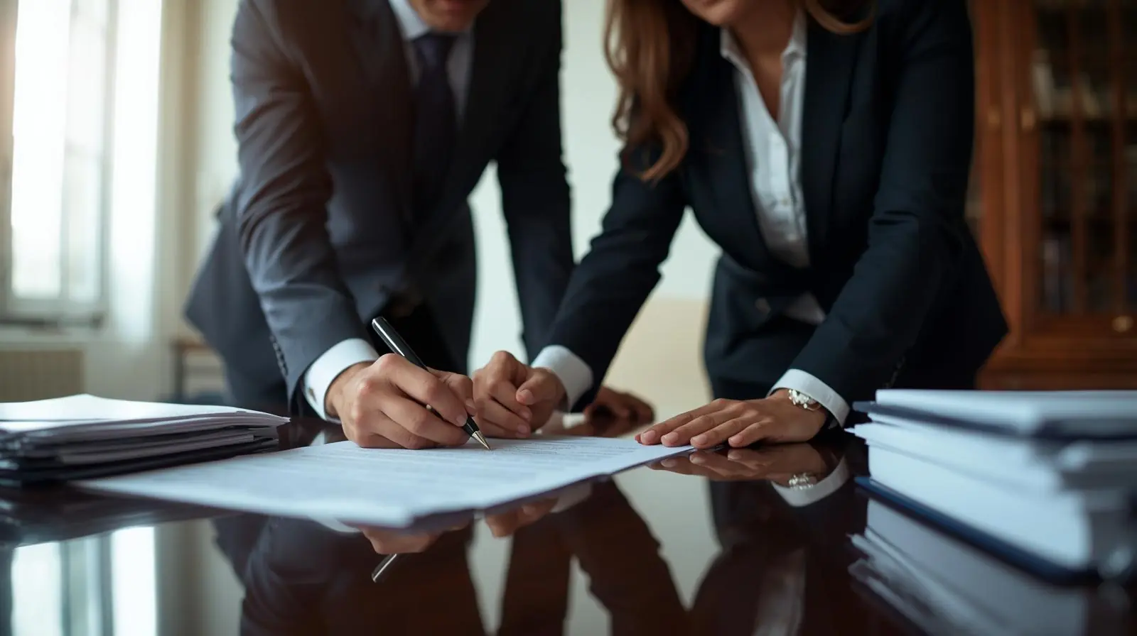 real estate attorney reviewing inherited land documents