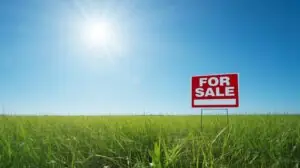vacant land with for sale sign